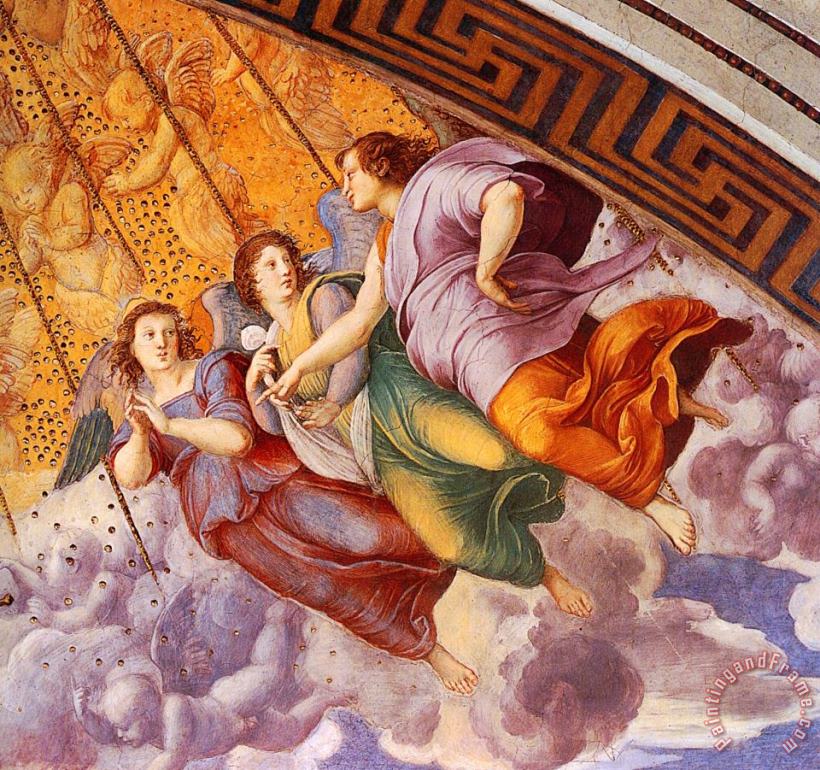 Raphael The Stanza Della Segnatura Ceiling [detail 2] Art Print